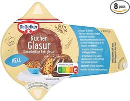 „Dr. Oetker“ lengvasis glajus puodeliams, 8 vnt. pakuotė (8 x 125 g), lengvasis glajus su kakava, skirtas smagiam glazūravimui ir dekoravimui