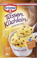 „Dr. Oetker“ „Cup Kitchen“ šokoladas, 50 g, pyragėlių mišinys, skirtas kepti puodeliuose, su vanilės skonio ir šokolado gabaliukais, pyragėliai, skirti kepti mikrobangų krosnelėje, lengvai paruošiami, tinka vegetarams