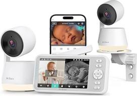„Dr.Care LumiView“ belaidis kūdikių stebėjimo monitorius su 2 kameromis, 5 colių 1080p ekranu su dalomuoju vaizdu, 2K kameromis, valdymu per programėlę, privatumo režimu, triukšmo ir judesio signalizacija, naktinio matymo funkcija, 5000 mAh baterija