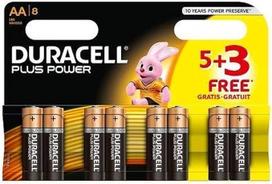 „Duracell MN1500 Plus Power“ šarminė baterija, AA dydžio, 5 + 3 nemokamos baterijos