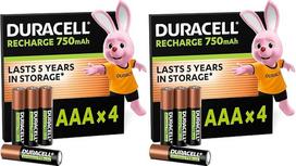 „Duracell“ 4 vnt. AAA įkraunamų baterijų, 1000 įkrovimų, ilgai išliekanti energija, iš anksto įkrautos (2 vnt. pakuotė)