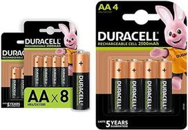 „Duracell“ įkraunamos AA tipo 2500 mAh baterijos, 12 vnt. pakuotė, HR6 „Mignon“