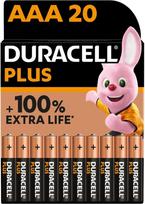 „Duracell“ šarminės baterijos, „Micro“, AAA, LR03, 1,5 V „Plus“, „Extra Life“, mažmeninė blisterinė pakuotė (20 vnt. pakuotė), įvairių spalvų, „Plus-AAA“ CP20