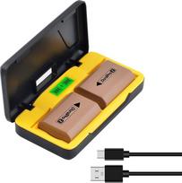 „DuraPro“ 2 vnt. po 2600 mAh NP-FZ100 NP FZ100 akumuliatorių + LCD ekraną turintis dvigubas USB įkroviklis su „Type-C“ jungtimi, skirtas „Sony Alpha 9“, „A9R“, „A9S“, „Alpha 7RM4“, „Alpha 7RM3“, „Alpha 7M3“, „Alpha 6600“, „FX3“, „FX30“, „ZV-E1“ fotoaparat