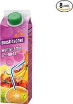 „Durstlöscher Multivitamin“: gaivusis gėrimas su 12 rūšių vaisių sultimis, 1 litras „EloPak“ – veganiškas vaisių sulčių gėrimas be anglies dioksido. Puikiai tinka vartoti kelionėje ir namuose, 8 x 1 l
