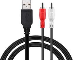 „Duttek“ USB–RCA kabelis, USB kištukas – 2 RCA kištukai, vaizdo AV/A/V keitiklis, vaizdo kameros garso įrašymo plokštės skirstytuvas, adapterio kabelis, skirtas televizoriui, „Mac“ ir kompiuteriui (5 pėdos/1,5 m)