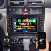 „DYNAVIN“ „Android“ automobilių radijas su navigacijos sistema, skirtas „Mercedes“ C klasės W203 ir CL203 modeliams; 7 colių OEM radijas su belaidžio „CarPlay“ ir „Android Auto“ funkcijomis, „Head-up“ ekranu, su DAB+ ir D9-MBC „Premium Flex“