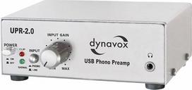„Dynavox UPR-2.0“ foninis priešstiprintuvas, skirtas patefonams su MM skaitymo sistemomis, USB išėjimas vinilo įrašų skaitmeninimui, sidabrinės spalvos