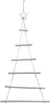 „Easy“ medinė sieninė pušies medžio dekoracija su šaka – ilgis 36 cm x aukštis 95 cm – balta