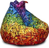 „Ecopuf Oscar Modern Dg49“ sėdimoji pūslė vaikams, fotelis-taburetė su užpildu, gultinis pufas, šiuolaikiškas poliesteris, 90 x 110 cm, akmenų spalvos