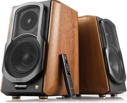 „Edifier S1000MKII“ 2.0 audiofilinė aktyvioji lentyninė kolonėlė, 120 vatų galingumo kolonėlė, „Bluetooth 5.0“ su „aptX HD“, optinis įėjimas, aktyvioji artimojo lauko kolonėlė su D klasės stiprintuvu, medinė