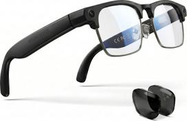 „EGQINR“ AI išmanieji akiniai su kamera, 8 MP, 4K vaizdo įrašymas, „Bluetooth“ garsiakalbis, išmanieji akiniai vyrams, AI akiniai su kamera, nuotraukų ir vaizdo įrašymo funkcija, vertimas, balso valdymas | 8 MP, vaizdo įrašymas, vaizdų atpažinimas, balso