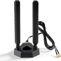 „Eightwood“ „Wi-Fi 6E“ antena, 2,4 GHz, 5 GHz, 6 GHz, WLAN antena, RP-SMA jungtis, magnetinis pagrindas su 2 m ilgio prailginimo kabeliu, skirta WLAN plokštėms, kompiuterio pagrindinei plokštei, PCI plokštei, „Bluetooth“, „Wi-Fi“, maršrutizatoriui