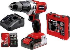 „Einhell“ akumuliatorinis smūginis suktuvas TE-CD 18/2 Li-i +22 (1 x 2,5 Ah) „Power X-Change“ (ličio jonų, 18 V, 44 Nm, 2 greičių pavarų dėžė, komplekte su 2,5 Ah akumuliatoriumi, greitojo įkrovimo įrenginiu, 22 vnt. antgalių dėžute ir dėklu)