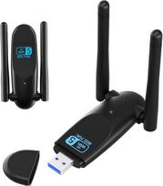„Elecbee“ USB-WLAN raktas, 1300Mbps, WLAN adapteris, dviguba antena, didelis stiprinimas, USB 3.0, 5 dBi, dviejų dažnių, 2,4 GHz/5 GHz, belaidis tinklo adapteris, skirtas kompiuteriui, stacionariam kompiuteriui, planšetiniam kompiuteriui ir nešiojamajam
