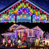 „Elegear“ 20 m ilgio 800 LED „Icicle“ fejerverkų lempučių girlianda lauke, išplečiama, su laikmačiu