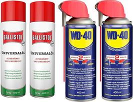 „ELITE BBQ“ rinkinys, skirtas 2 vnt. „WD-40“ 400 ml ir 2 vnt. „Ballistol“ universalios alyvos 400 ml – profesionalus valymo, tepimo ir apsaugos rinkinys – rūdžių šalinimo ir priežiūros priemonės – ekonomiškas 4 vnt. rinkinys