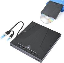 „ELUTENG“ išorinis CD/DVD diskų įrenginys, USB 3.0 tipo C su dviem prievadais, DVD įrašymo įrenginys, nereikalaujantis tvarkyklės, išorinis CD įrenginys „7-in-1“, skirtas nešiojamiesiems kompiuteriams, stacionariems kompiuteriams, „iMac“, „MacBook“, juodo