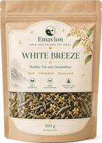 „Emavion White Breeze“ – baltoji arbata su osmanto žiedais, 100 g, 100 % natūrali, veganiška, be priedų, tinka užpilti kelis kartus
