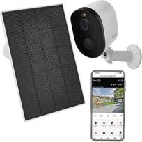 „EMOS GoSmart“ išmanioji lauko kamera su „Wi-Fi“ ir saulės baterija, 5 MP baterijomis maitinama stebėjimo kamera – 135° plataus kampo objektyvas, naktinio matymo nuotolis 9 m – judesio aptikimas, privati zona, dvipusis garso ryšys – IP44 – „Tuya“/„GoSmart