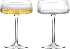 „Empire Handmade“ šampano taurės – puikus stalo serviravimo rinkinys vestuvėms ir šventėms – 250 ml – skaidrios – 2 elegantiškų šampano taurių rinkinys