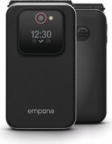 „emporia JOY 2G“ mobilusis telefonas vyresnio amžiaus žmonėms su 2G ryšiu, atverčiamas mobilusis telefonas be sutarties, mobilusis telefonas su avarinio iškvietimo mygtuku, 2,8 colio ekranas, juodos spalvos