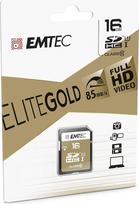„Emtec“ SDHC 16GB Class 10 „Gold“ + 16GB SDHC Class 10 atminties kortelė – atminties kortelės (SDHC, juodos, rudos, Class 10)