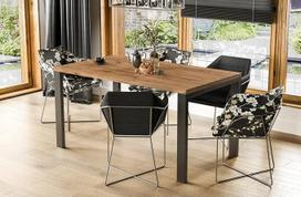 „Endo-Moebel Garant Design“ valgomojo stalas 80 cm – 215 cm, išplečiamas metalinis rėmas, virtuvės stalas (Craft Oak)