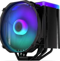 „ENDORFY Fortis 5“ juodas ARGB procesoriaus oro aušintuvas, 140 mm „Fluctus“ PWM ventiliatorius su „Fan Stop“ funkcija, 6 šilumolaidžiai, TDP 220 W, skirtas AMD AM4/AM5 ir Intel LGA1700/1851, juodos spalvos