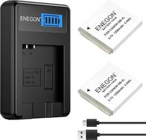 „ENEGON“ 2 vnt. „NB-4L“ baterijų rinkinys, 1200 mAh, su atitinkamu įkrovikliu