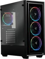 „Enermax Starryfort SF30 ARGB“ vidutinio dydžio žaidimų kompiuterio korpusas iš grūdinto stiklo + 4 vnt. „T.B. RGB A.D ARGB-12cm PWM“ ventiliatoriai – 2 vnt. USB 3.0, 1 vnt. USB 2.0 ECA-SF30-M0BB-ARGB