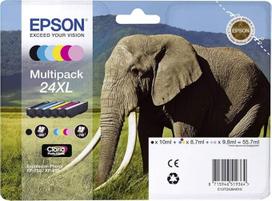 „Epson“ 24 „X-Large“ serijos „Elephant“ rašalo kasetė, rinkinys, originali