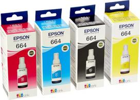 „Epson“ originalus rašalo pildymo rinkinys (T6641, T6642, T6643, T6644) skirtas modeliams L100, L110, L120, L200, L210, L300, L350, L355, L550, L555)