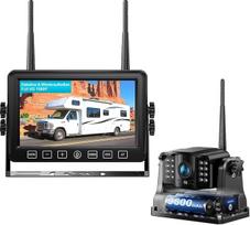 „eRapta“ magnetinė belaidė atbulinės eigos kamera su 7 colių HD 1080p monitoriumi, 9600 mAh baterija, montuojama per 1 minutę ir įkraunama belaidė atbulinės eigos kamera, IP69K vandeniui atsparios atbulinės vaizdo kameros automobiliams, sunkvežimiams | 96