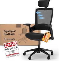 „Ergotopia“ „NextBack“ ergonomiška biuro kėdė, 150 kg apkrova, padeda išvengti nugaros skausmų, ergonomiška darbo kėdė, testų nugalėtoja