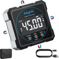 „eSynic“ 4 pusių magnetinis skaitmeninis kampmatis „Level Box“ su USB, įkraunamas skaitmeninis nuolydžio matuoklis, kampų matavimo įrankis su LCD ekranu, „Null“ ir „Hold“ funkcijomis bei IP54 atsparumu vandeniui, skirtas