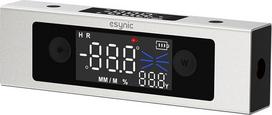 „eSynic“ skaitmeninis dviejų ašių kampo matuoklis, tikslus inklinometras, dvigubas LCD ekranas, lazerinis lygintuvas, 4 × 90° matavimo diapazonas, įkraunamas per USB-C