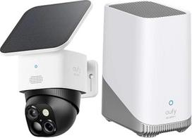 „eufy Security SoloCam S340“ 1 kameros rinkinys, lauko vaizdo stebėjimo kamera, 360° stebėjimas, be aklųjų zonų, lauko vaizdo stebėjimo kamera, baterija, saulės energija, nemokamas naudojimas, suderinama su „HomeBase 3“