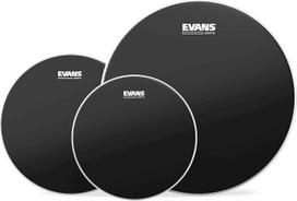 „Evans“ ETP-ONX2-R 10", 12", 16" „Onyx“ tomų rinkinys su „Rock Skins“ membranomis, juodos spalvos