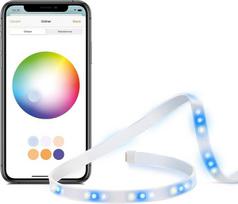 „Eve Apple HomeKit“ išmaniojo namo LED juostinė lemputė, visos spalvų spektro spalvos ir balta, 1800 liumenų
