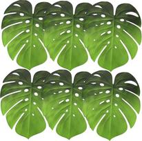 „Eva“ stalo servetėlės „Monstera“ lapo formos, šilumą sulaikančios, neslystančios, žalios, 6 vnt. rinkinys, skirtas virtuvei ir valgomajam