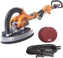 „Evolution Power Tools“ R225DWS gipso kartono šlifuoklis sienoms su teleskopine rankena, 6 šlifavimo diskais ir LED lempute, 225 mm (230 V)