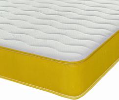 „eXtreme comfort ltd“ hibridinis „Cooltouch“ čiužinys, 75 cm x 175 cm, su atminties putomis ir spiralinėmis spyruoklėmis, minkštas ir malonus „Cooltouch Plus“ miego paviršius, 18 cm storio, geltonos spalvos | Hibridinė konstrukcija: putų sluoksnis, „Bonne