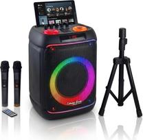 „Extreme Sound Van L“ nešiojamas garsiakalbių vežimėlis su mikrofonu, belaidžiu „Bluetooth“ ryšiu, įkraunama baterija, aukšta kokybė, iki 5 valandų veikimo laikas, 1500 vatų galingumas, puikiai tinka