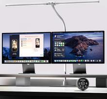 „EYOCEAN“ LED stalo lempa su nuotolinio valdymo pultu, dvigalė stalo lempa, reguliuojamo ryškumo monitoriaus lempa, 24 W, 80 cm, dienos šviesos stalo lempa namų biurui, biuro lempa, balta