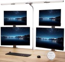 „EYOCEAN“ stalo lempa, 4 šviesos šaltiniai, teleskopinė stiebas su reguliuojamu aukščiu, 24 W, 100 cm dienos šviesos lempa su nuotolinio valdymo pultu, reguliuojamo ryškumo monitoriaus lempa, „gūžinio kaklo“ tipo biuro stalo lempa