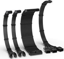 „EZDIY-FAB“ PCIe 5.0 12VHPWR apvilktų laidų rinkinys, 16 AWG maitinimo kabelio prailginimas, 24 PIN-ATX/(4+4) PIN-EPS/(12+4) PIN į 3 x 8 PIN PCIe-RTX4080/4070Ti prailginimo kabelis, juodos spalvos