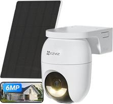 „EZVIZ“ 6 MP PTZ lauko stebėjimo kamera su baterija, belaidė „Wi-Fi“ lauko kamera, 360° stebėjimas, spalvotas naktinis matymas, dirbtinio intelekto žmonių ir transporto priemonių atpažinimas, dvipusis garso ryšys, „CB8 Lite“ 6 MP + 5 W saulės baterija