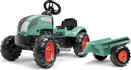 „Falk“ traktorius su pedalais „Farm Lander“ su priekabomis, nuo 2 metų, pagamintas iš 50 % perdirbto plastiko, su vairu ir signaliniu rageliu – 2054L, 2054L, tamsiai žalia – 2054L