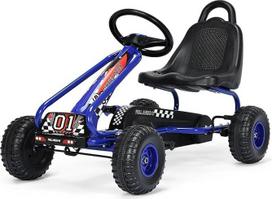 „FANTASK“ kartingas nuo 3 metų, pedalinis automobilis su reguliuojama sėdyne ir rankiniu stabdžiu, maksimalus kartingo apkrovos svoris – 30 kg, vaikų transporto priemonė (mėlyna)